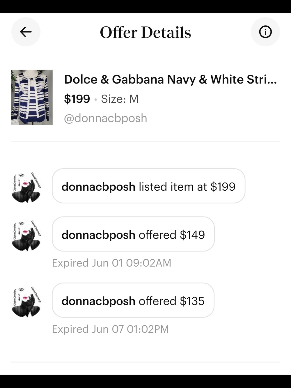 Dolce & Gabbana Navy & White Striped Cardigan Jacket